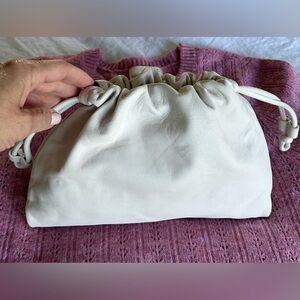 COS Mini Cavatelli Clutch -Cream Leather